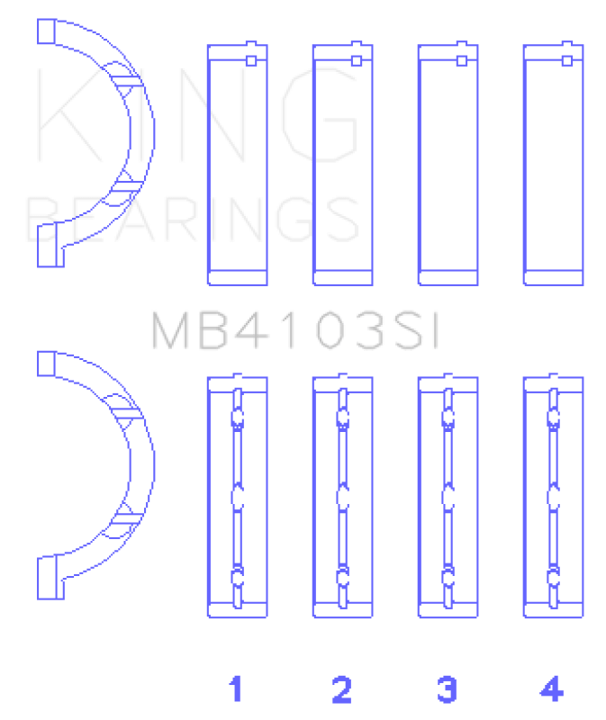King Engine Bearings - King Engine Bearings Chrysler 197 (Size +0.25mm) Main Bearing Set - Demon Performance