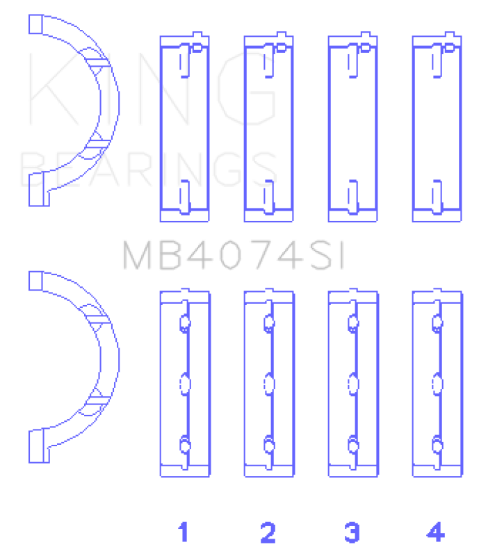 King Engine Bearings - King Engine Bearings Chrysler 2.7L (Size +0.75mm) Main Bearing Set - Demon Performance