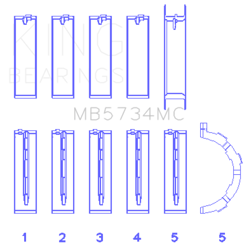 King Engine Bearings - King Engine Bearings Ford 302 CID Coyote Performance Coated Main Bearing Set - Size STD - Demon Performance