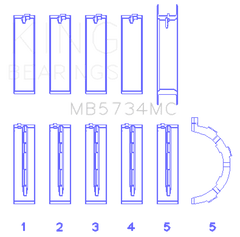 King Engine Bearings - King Engine Bearings Ford 302 CID Coyote Performance Coated Main Bearing Set - Size STD - Demon Performance