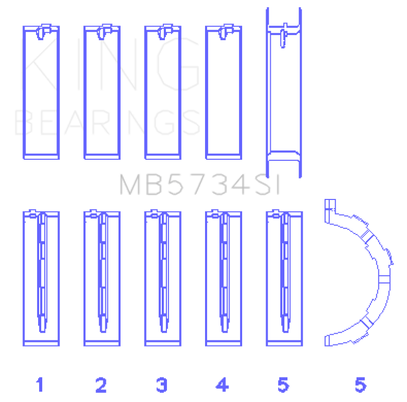 King Engine Bearings - King Engine Bearings Ford 302 Cid Coyote (Size +0.25mm) Main Bearing Set - Demon Performance