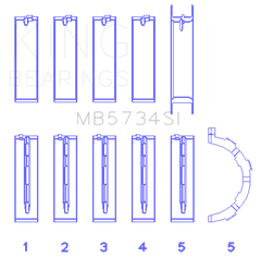 King Engine Bearings - King Engine Bearings Ford 302 Cid Coyote (Size +0.25mm) Main Bearing Set - Demon Performance