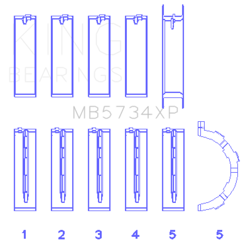 King Engine Bearings - King Ford Mustang Prod 302 Coyote (Size STD) Performance Main Bearing Set - Demon Performance