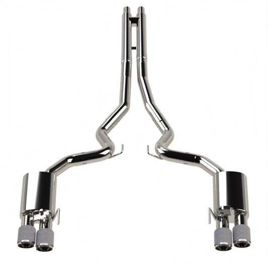 Kooks Headers - Kooks 18 - 24 Ford Mustang GT 5.0 3in. Valved Touring Cat - Back Exhaust - Carbon Tips - Demon Performance
