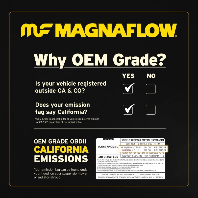 Magnaflow - MagnaFlow 11 - 15 Touareg V6 3.6 Direct Fit Converter OEM Underbody - Demon Performance