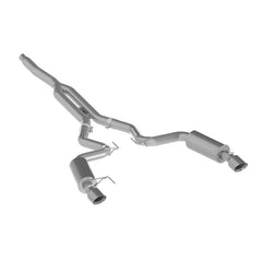 MBRP - MBRP 15 - 18 Ford Mustang EcoBoost 2.3L T409 3in Cat Back Dual Split Rear Exit (Street Version) - Demon Performance