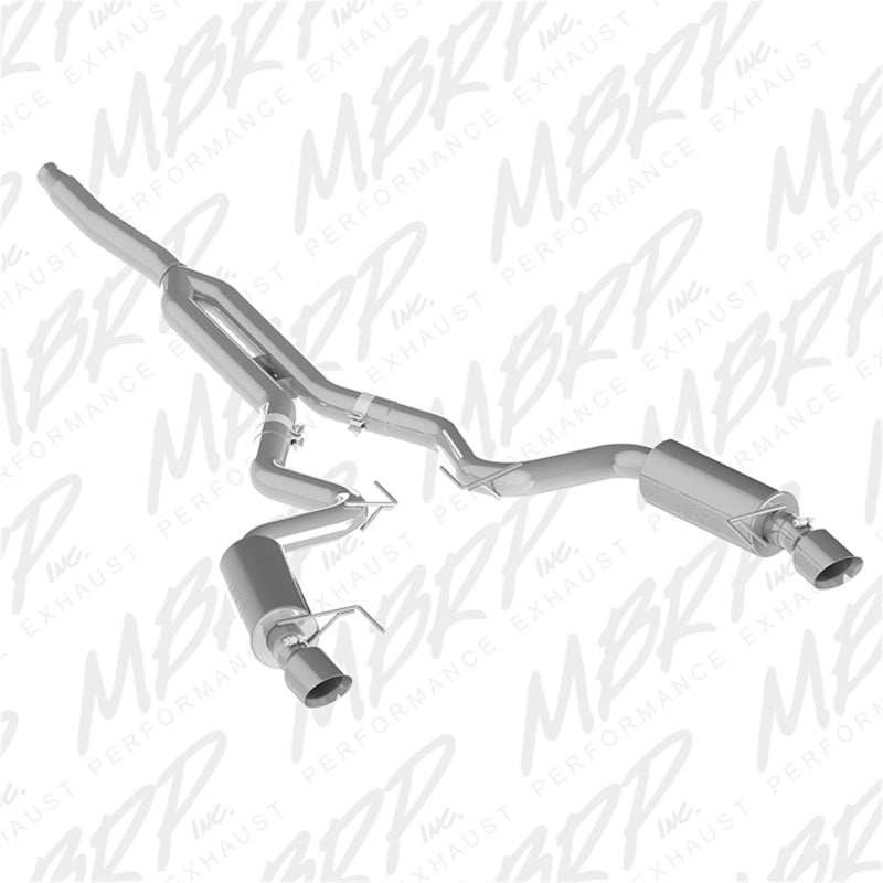 MBRP - MBRP 15 - 19 Ford Mustang EcoBoost 2.3L Alum 3in Cat Back Dual Split Rear Exit (Race Version) - Demon Performance