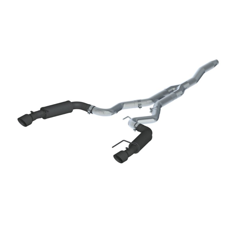 MBRP - MBRP 15 - 19 Ford Mustang EcoBoost 2.3L Black 3in Cat Back Dual Split Rear Exit (Race Version) - Demon Performance