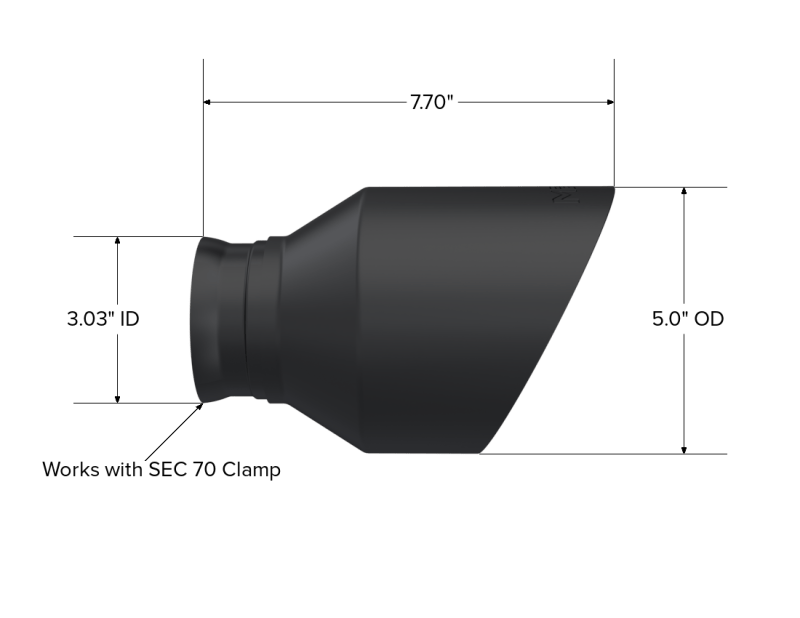 MBRP - MBRP 15 - 23 Dodge Charger 5.7L/6.2L/6.4L T304 3in ID / 5in OD Out / 8in Length Angle Cut Black Tip - Demon Performance