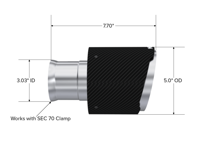 MBRP - MBRP 15 - 23 Dodge Charger 5.7L/6.2L/6.4L T304 3in ID / 5in OD Out / 8in Length Angle Cut Carbon Tip - Demon Performance