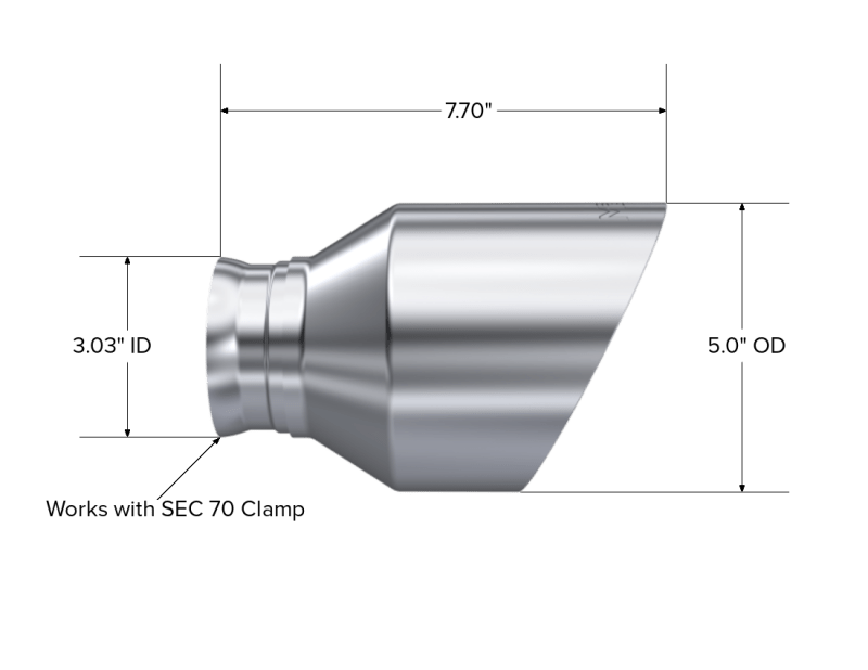 MBRP - MBRP 15 - 23 Dodge Charger 5.7L/6.2L/6.4L T304 3in ID / 5in OD Out / 8in Length Angle Cut SS Tip - Demon Performance