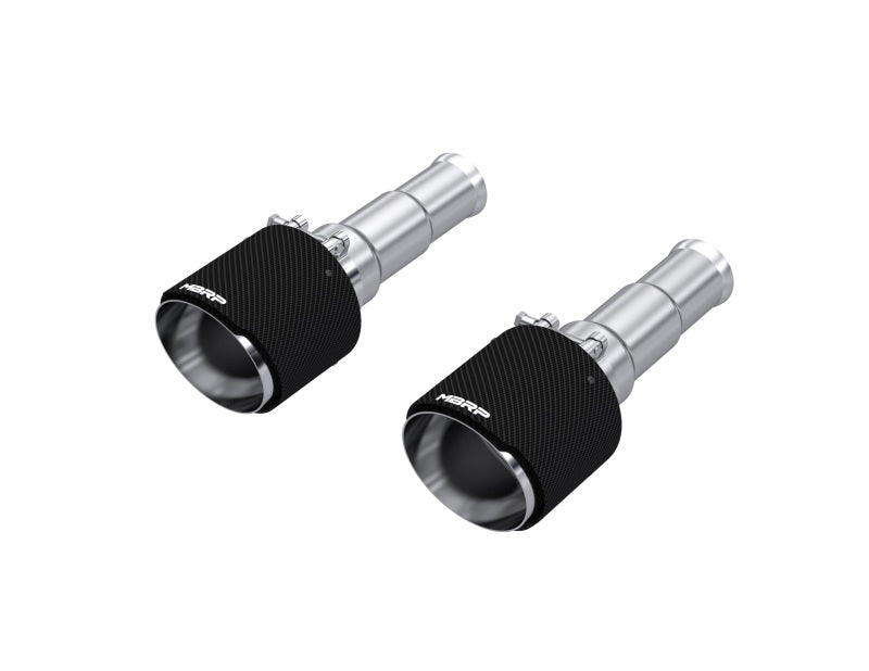 MBRP - MBRP 19 - 24 Ram 1500 5.7L Hemi 3in Inl. 5in OD DW Angle Cut T304 Carbon Exhaust Tips - Pairs - Demon Performance