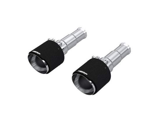 MBRP - MBRP 19 - 24 Ram 1500 5.7L Hemi 3in Inl. 5in OD DW Angle Cut T304 Carbon Exhaust Tips - Pairs - Demon Performance
