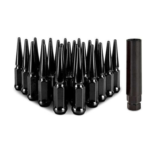 Mishimoto - Mishimoto Mishimoto Steel Spiked Lug Nuts M14 x 1.5 24pc Set Black - Demon Performance