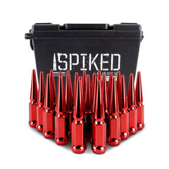 Mishimoto - Mishimoto Mishimoto Steel Spiked Lug Nuts M14 x 1.5 24pc Set Red - Demon Performance