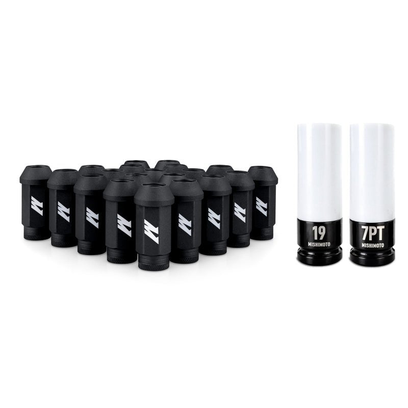Mishimoto - Mishimoto Steel Locking Lug Nuts M14x1.5 20pc Set Black - Demon Performance