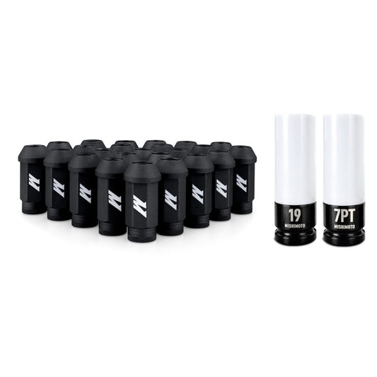 Mishimoto - Mishimoto Steel Locking Lug Nuts M14x1.5 24pc Set Black - Demon Performance