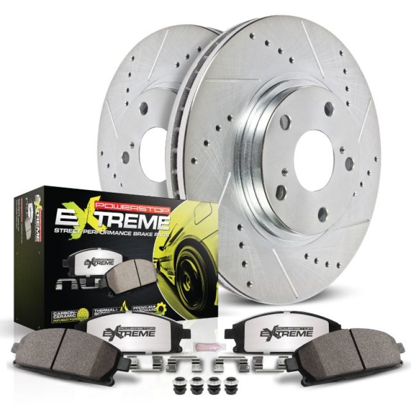 PowerStop - Power Stop 15 - 19 Ford Mustang Front Z26 Street Warrior Brake Kit - Demon Performance