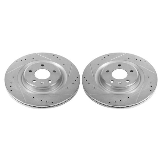 PowerStop - Power Stop 17 - 19 Audi A4 Rear Evolution Drilled & Slotted Rotors - Pair - Demon Performance