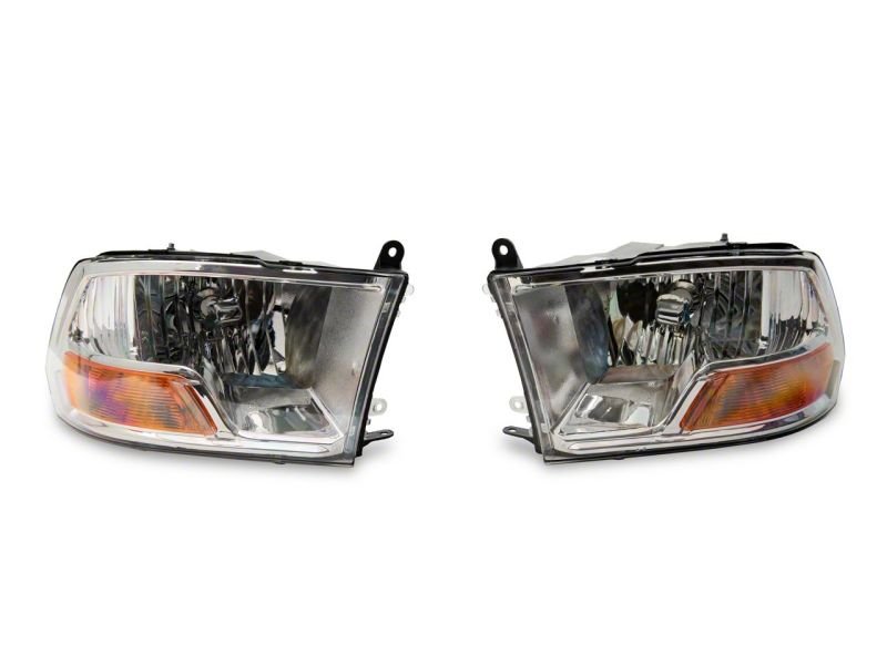 Raxiom - Raxiom 09 - 18 Dodge RAM 1500 Axial OEM Rep Headlights w/ Single Bulb - Chrome Housing (Clear Lens) - Demon Performance