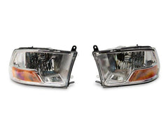 Raxiom - Raxiom 09 - 18 Dodge RAM 1500 Axial OEM Rep Headlights w/ Single Bulb - Chrome Housing (Clear Lens) - Demon Performance