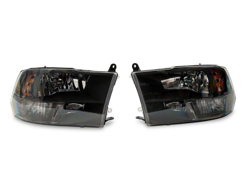 Raxiom - Raxiom 09 - 18 Dodge RAM 1500 Axial Series Euro Style Headlights w/ Dual Bulb Blk Housing (Clear Lens) - Demon Performance