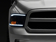 Raxiom - Raxiom 09 - 18 Dodge RAM 1500/2500/3500 Axial Series Headlights w/ LED Bar - Blk Housing (Clear Lens) - Demon Performance