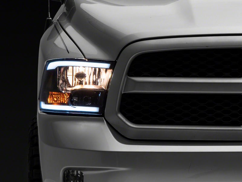 Raxiom - Raxiom 09 - 18 Dodge RAM 1500/2500/3500 Axial Series Headlights w/ LED Bar - Blk Housing (Clear Lens) - Demon Performance