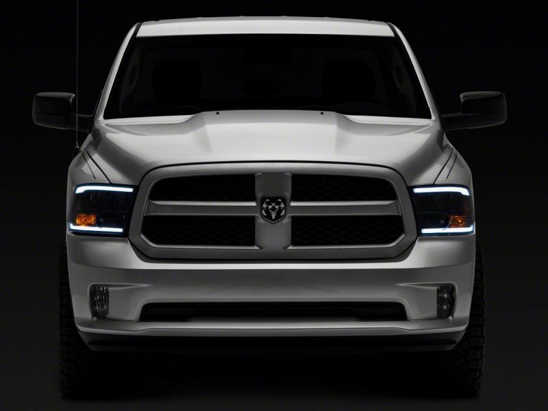 Raxiom - Raxiom 09 - 18 Dodge RAM 1500/2500/3500 Axial Series Headlights w/ LED Bar - Blk Housing (Clear Lens) - Demon Performance