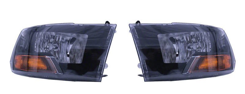 Raxiom - Raxiom 09 - 18 Dodge RAM 1500/2500/3500 Euro Style Headlights w/ Single Bulb - Blk Housing (Clear Lens) - Demon Performance