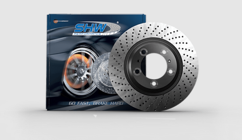 SHW Performance - SHW 2016 Porsche Boxster Spyder w/o Ceramic Brakes Left Rear Drilled MB Brake Rotor (98135240300) - Demon Performance
