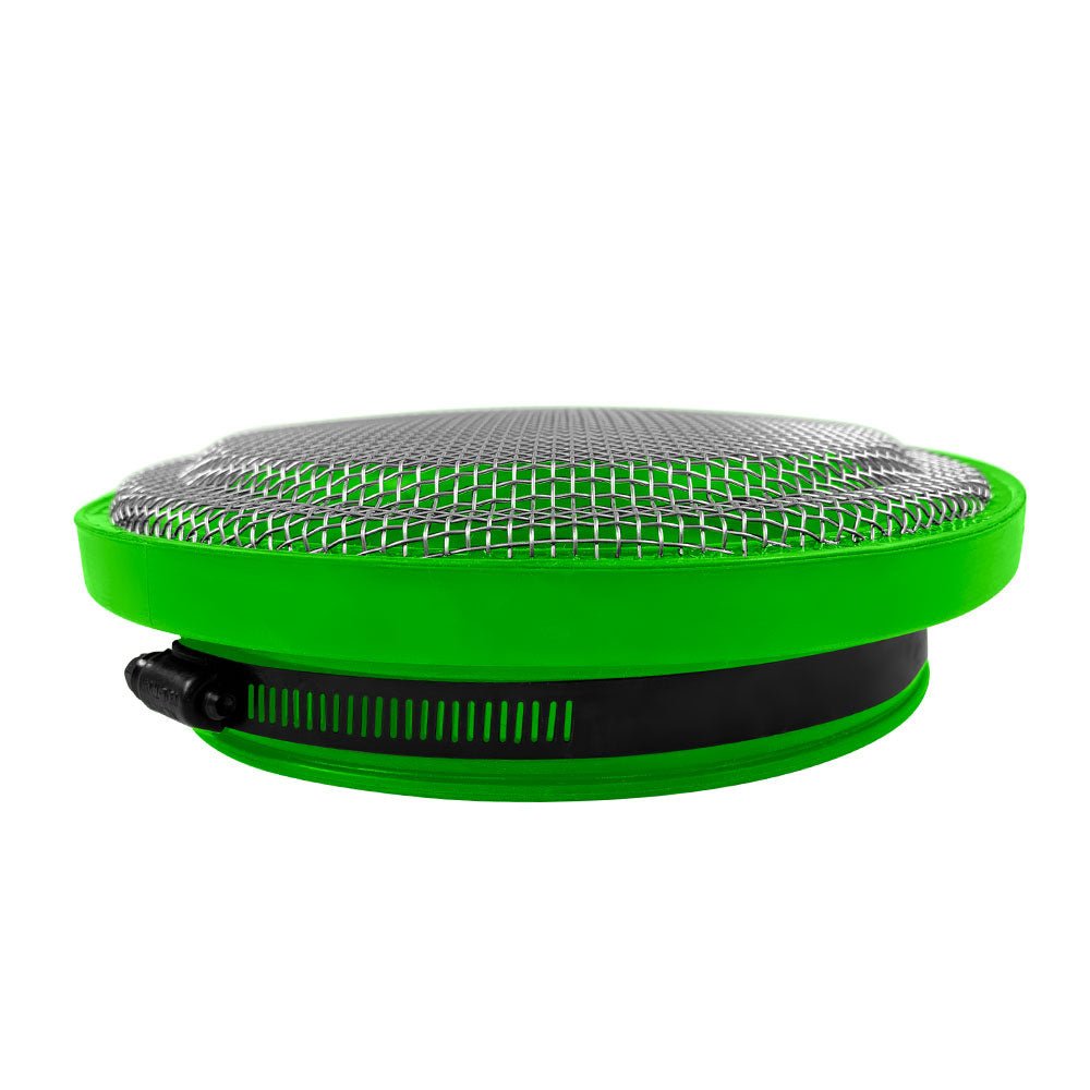 S&B - Turbo Screen 4.0 Inch Lime Green Stainless Steel Mesh W/Stainless Steel Clamp S&B - Demon Performance