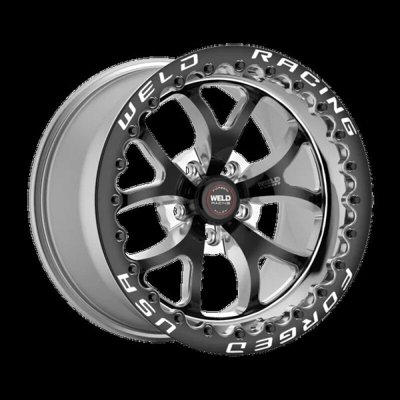 Weld - Weld S76 17x10 / 5x115mm BP / 6.7in. BS Black Wheel (High Pad) - Polished Single Beadlock MT - Demon Performance