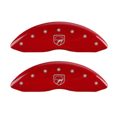 MGP 4 Caliper Covers Engraved Front Gen 2/Viper Engraved Rear Gen 2/Snake Red finish silver ch