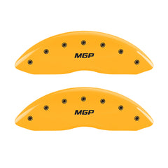 MGP 4 Caliper Covers Engraved Front & Rear Block/Charger Yellow Finish Black Char 2006 Dodge Charger