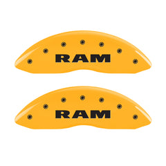 MGP 4 Caliper Covers Engraved Front & Rear Ram Yellow Finish Black Char 2007 Dodge Durango
