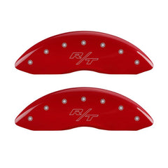 MGP 4 Caliper Covers Engraved Front & Rear Vintage Style/RT Red finish silver ch