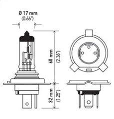 Hella Bulb 9003/HB2 12V 60/55W P43t LONG LIFE