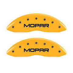 MGP 4 Caliper Covers Engraved Front & Rear Mopar Yellow Finish Black Char 2006 Dodge Charger