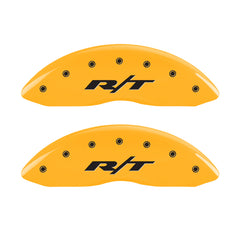 MGP 4 Caliper Covers Engraved Front & Rear RT1-Truck Yellow Finish Black Char 2006 Dodge Charger