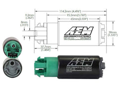 AEM - AEM 340LPH 65mm Fuel Pump Kit w/ Mounting Hooks - Ethanol Compatible - Demon Performance
