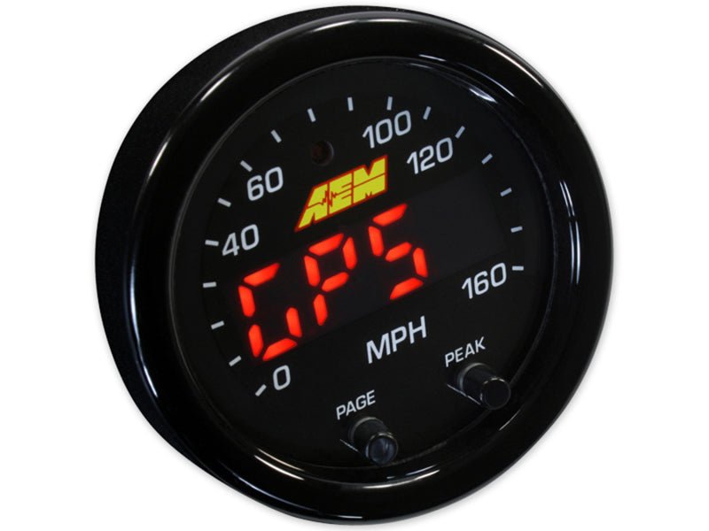 AEM - AEM X-Series 0-160 MPH Black Bezel w/ Black Face GPS Speedometer Gauge - Demon Performance