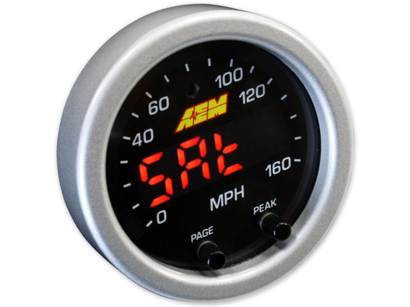 AEM - AEM X-Series 0-160 MPH Black Bezel w/ Black Face GPS Speedometer Gauge - Demon Performance