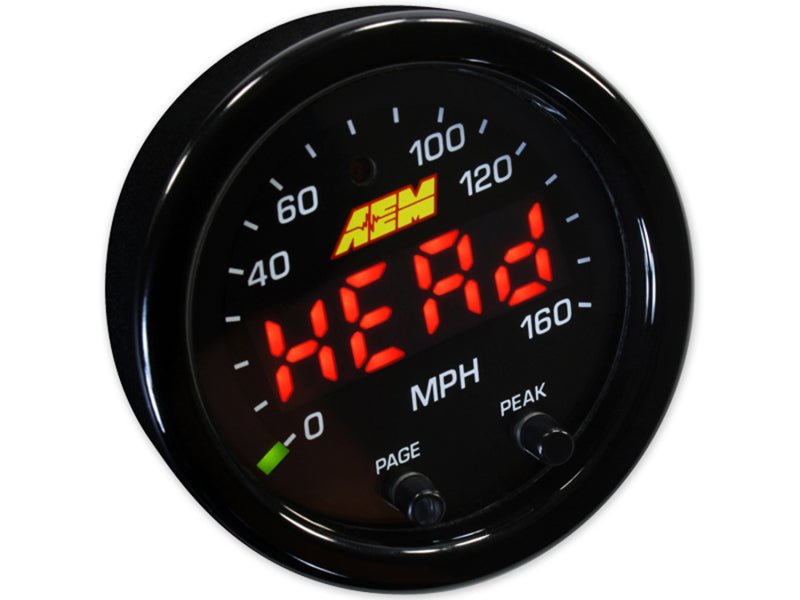 AEM - AEM X-Series 0-160 MPH Black Bezel w/ Black Face GPS Speedometer Gauge - Demon Performance