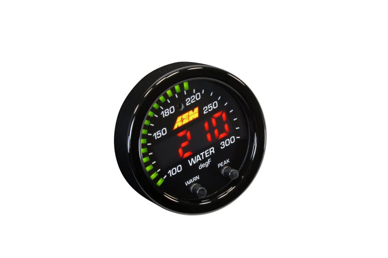 AEM - AEM X-Series Temperature 100-300F Gauge Kit (ONLY Black Bezel and Water Temp. Faceplate) - Demon Performance