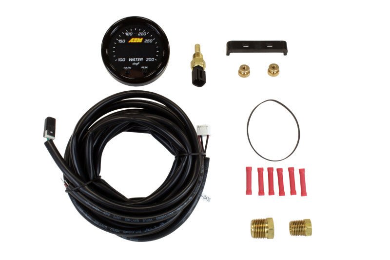 AEM - AEM X-Series Temperature 100-300F Gauge Kit (ONLY Black Bezel and Water Temp. Faceplate) - Demon Performance