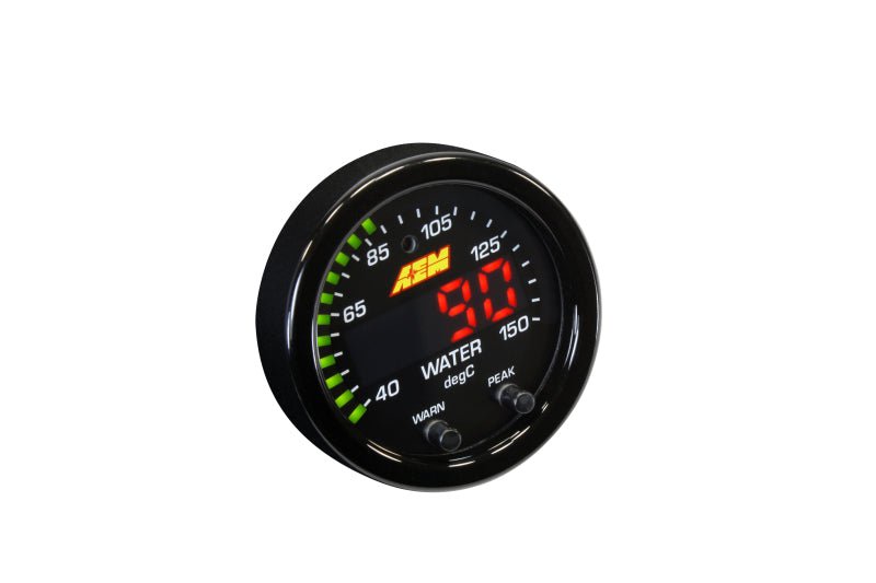 AEM - AEM X-Series Temperature 100-300F Gauge Kit (ONLY Black Bezel and Water Temp. Faceplate) - Demon Performance