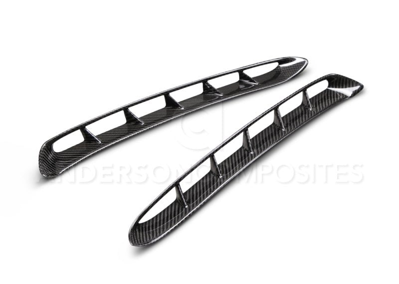 Anderson Composites - Anderson Composites 15-17 Mustang Carbon Fiber GT350 Style Fender Vent Inserts (Only Fit AC Fenders) - Demon Performance