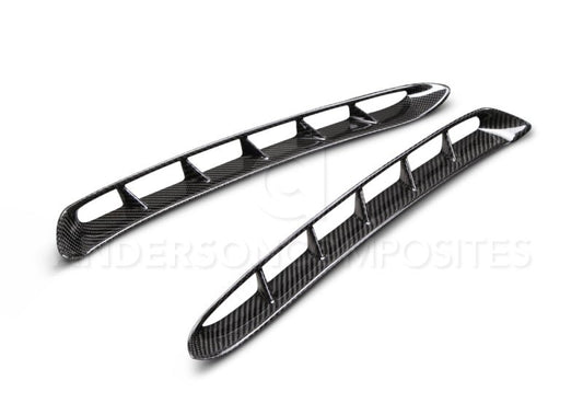 Anderson Composites - Anderson Composites 15-17 Mustang Carbon Fiber GT350 Style Fender Vent Inserts (Only Fit AC Fenders) - Demon Performance