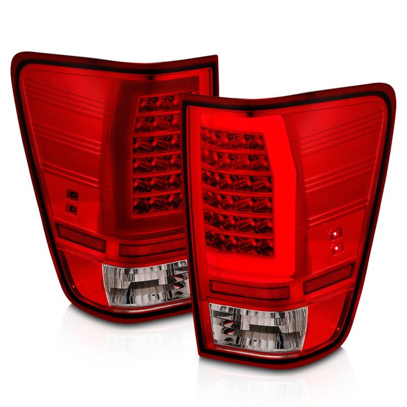 ANZO - Anzo 04-15 Nissan Titan Full LED Tailights Chrome Housing Red/Clear Lens - Demon Performance